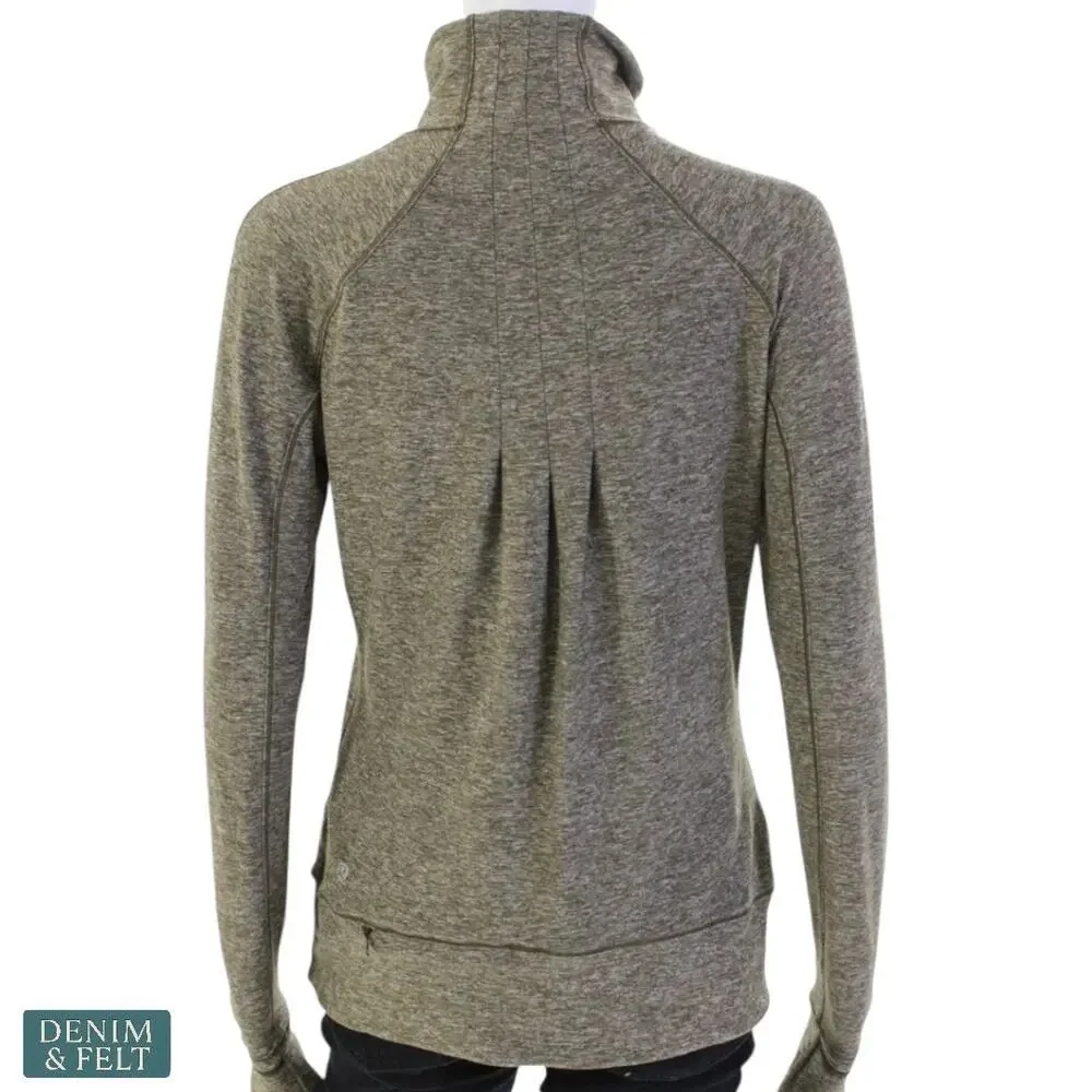 Lululemon Rush Hour 1/2 Zip Pullover‎ Sweatshirt Olive Green Size 8 ~ EUC!!